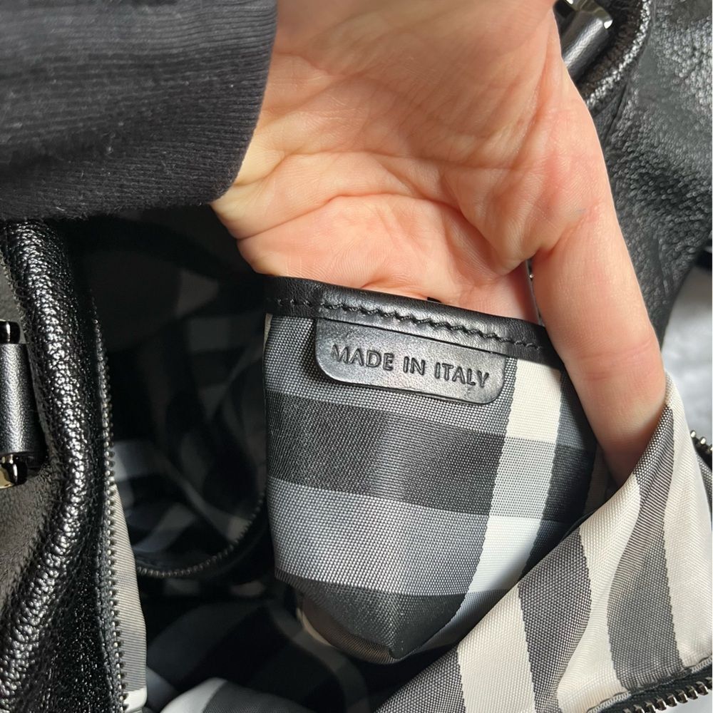 BURBERRY Black XL Calf Leather Hobo Shoulder Bag Haymarket Nova Check Canterbury - Picture 15 of 16